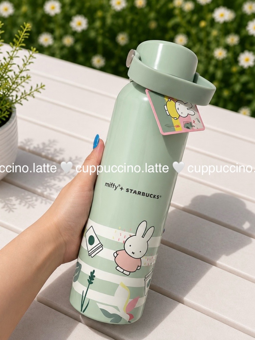 ☕️NWT✨Starbucks + Miffy 2026 Mint SS Bottle Tumbler with Carry Handle